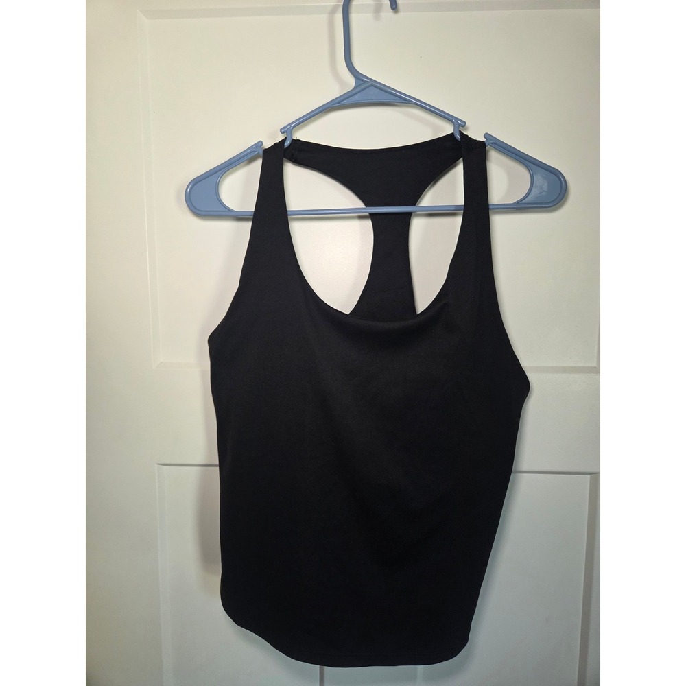 Old Navy Active Powersoft Tank Top Black Built-in Bra Racerback Size L